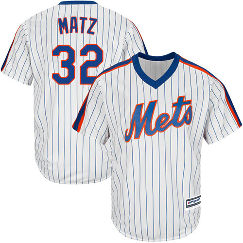 Mets #32 Steven Matz White(Blue Strip) Alternate Cool Base Stitched Youth MLB Jersey - Click Image to Close